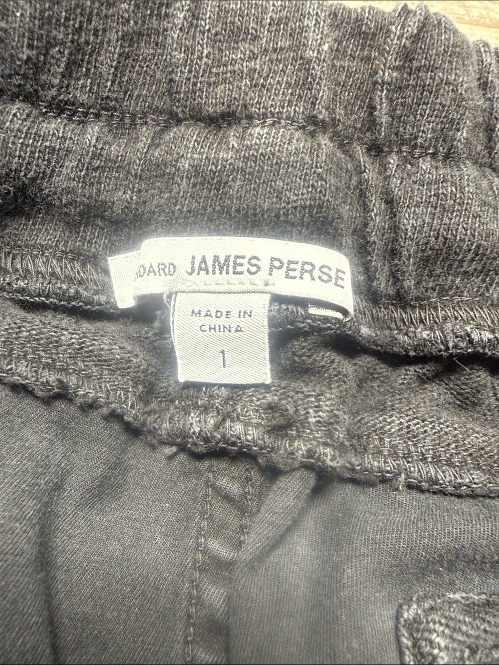 Standard James Perse Mixed Media Black Drawstring Jogger Pants Women's Small 1 - Picture 6 of 12